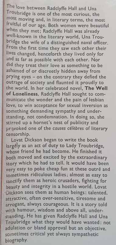 Radclyffe Hall at the Well of Loneliness: A Sapphic Chronicle | Lovat Dickson