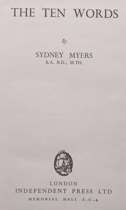 The Ten Words | Sydney Myers