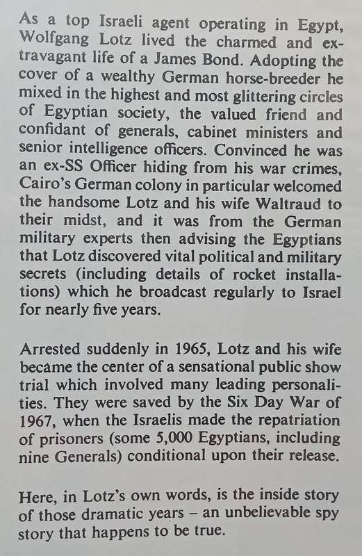 The Champagne Spy: Israels Master Spy Tells His Story | Wolfgang Lotz