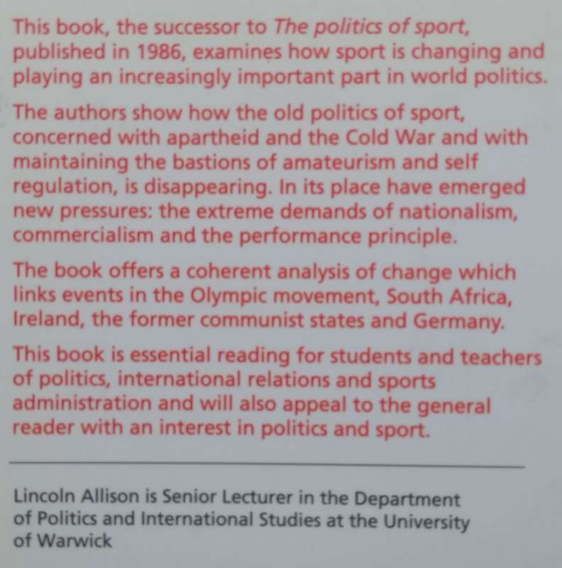 The Changing Politics of Sport | Lincoln Allison (Ed.)