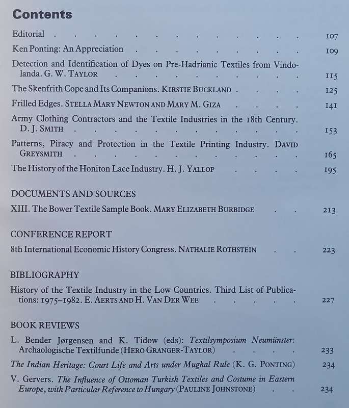 Textile History (Vol. 14, Number 2, Autumn 1983)