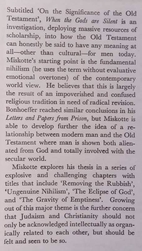 When the Gods are Silent | Kornelis H. Miskotte