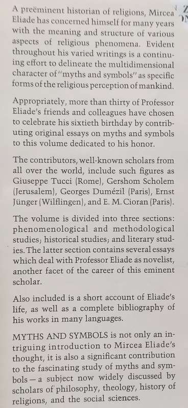 Myths & Symbols: Studies in Honour of Mircea Eliade | Joseph M. Kitagawa & Charles H. Long (Eds.)