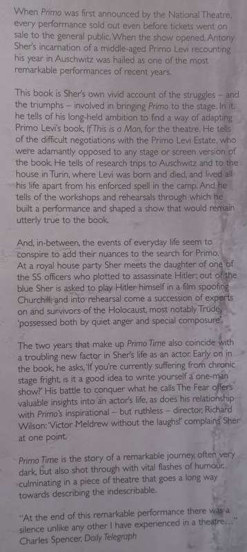 Primo Time (With Loosely Inserted Errata Slip) | Anthony Sher