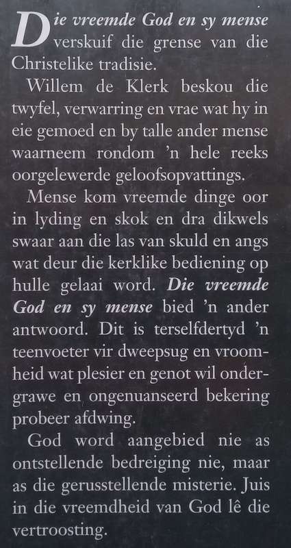 Die Vreemde God en Sy Mense (Afrikaans) | Willem de Klerk