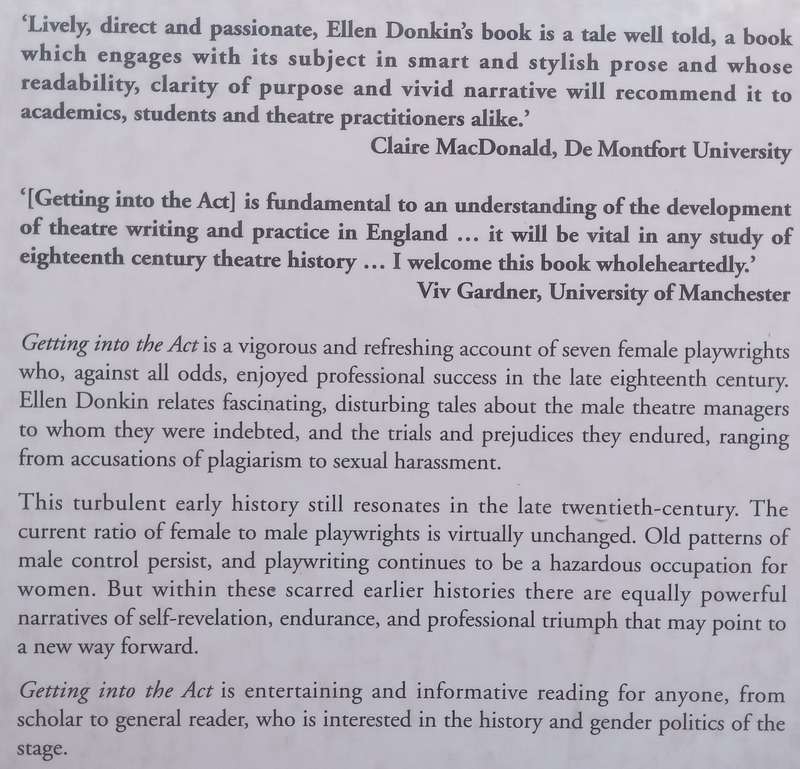 Getting Into the Act: Women Playwrights in London, 1776-1829 | Ellen Donkin