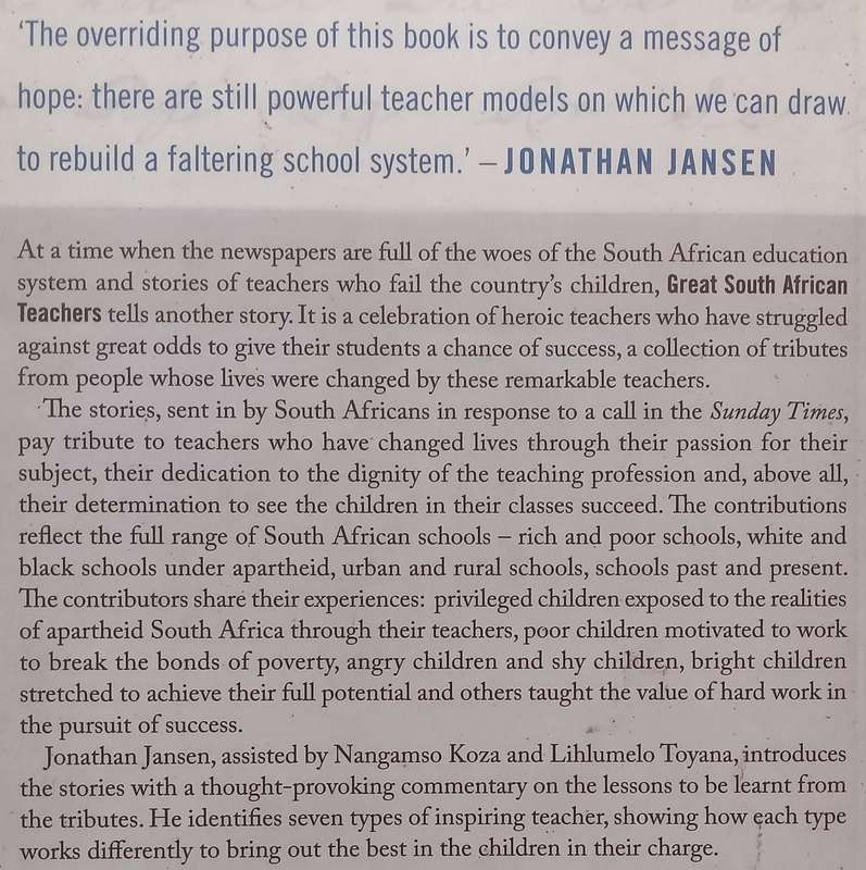 Great South African Teachers (Inscribed by Author) | Jonathan Jansen