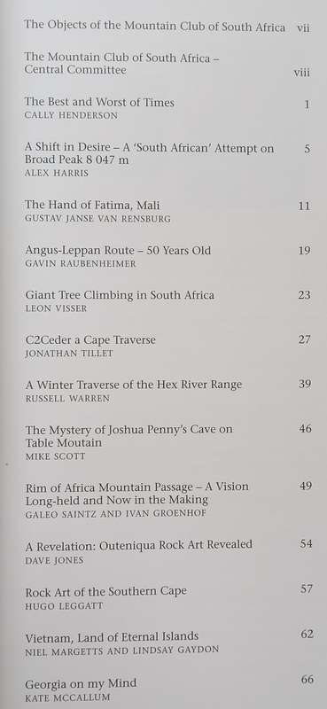 The Journal of the Mountain Club of South Africa (No. 112, 2009)