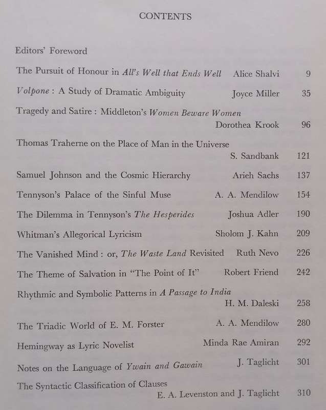 Scripta Hierosolymitana, Vol. 17: Studies in English Language and Literature | Alice Shalvi & A. ...