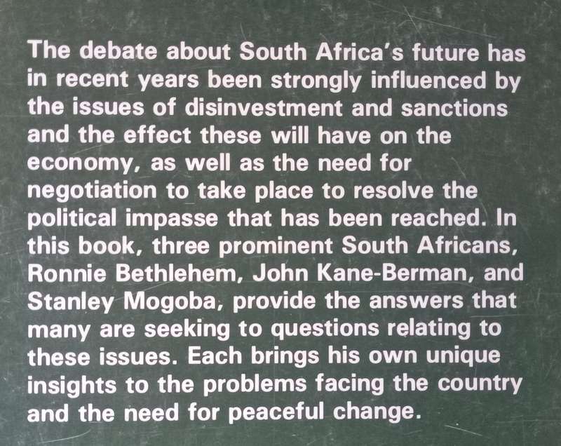Sanctions and the Alternatives | Stanley Mogoba, et al.