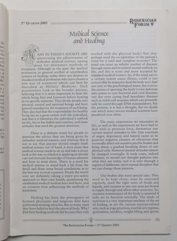 Rosicrucian Forum (2nd Quarter, 2003)