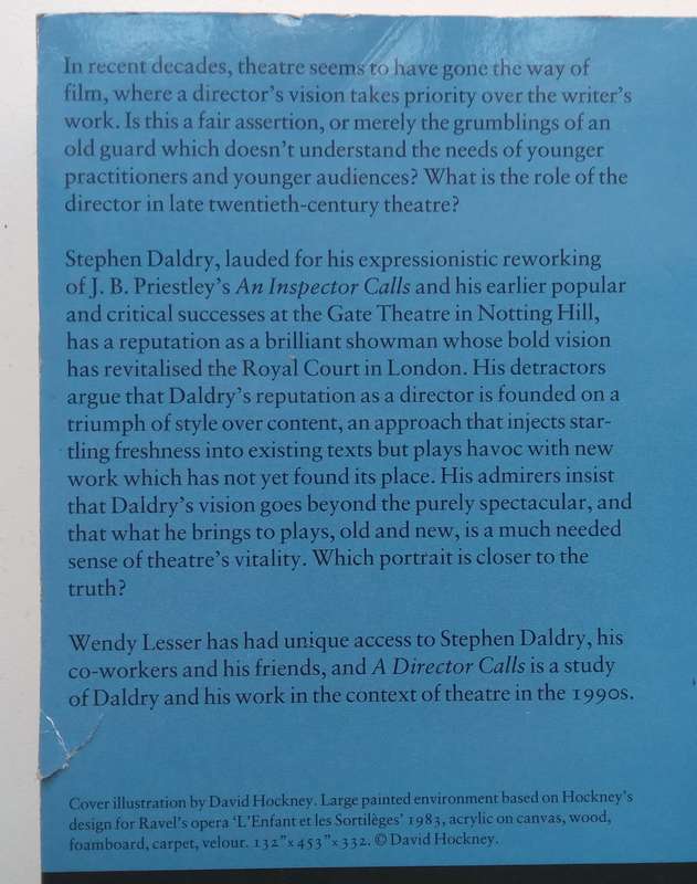 A Director Calls: Stephen Daldry and the Theatre | Wendy Lesser
