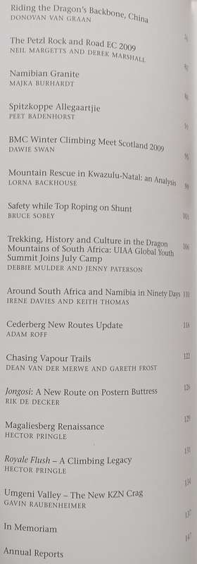 The Journal of the Mountain Club of South Africa (No. 112, 2009)