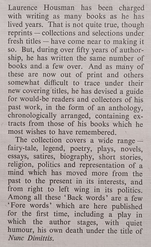 Back Words and Fore Words: An Authors Yearbook, 1893-1945 | Laurence Housman