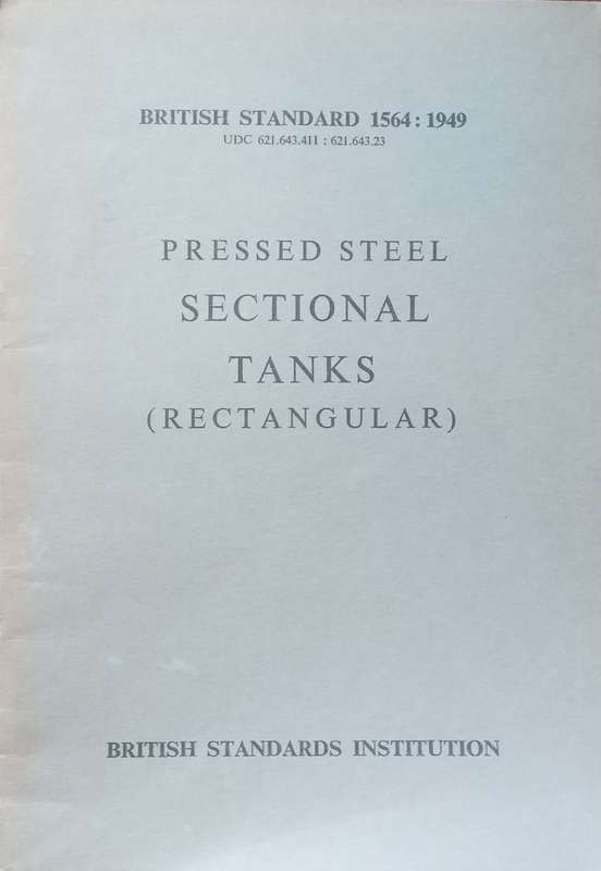 Pressed Steel Sectional Tanks, Rectangular (British Standards)