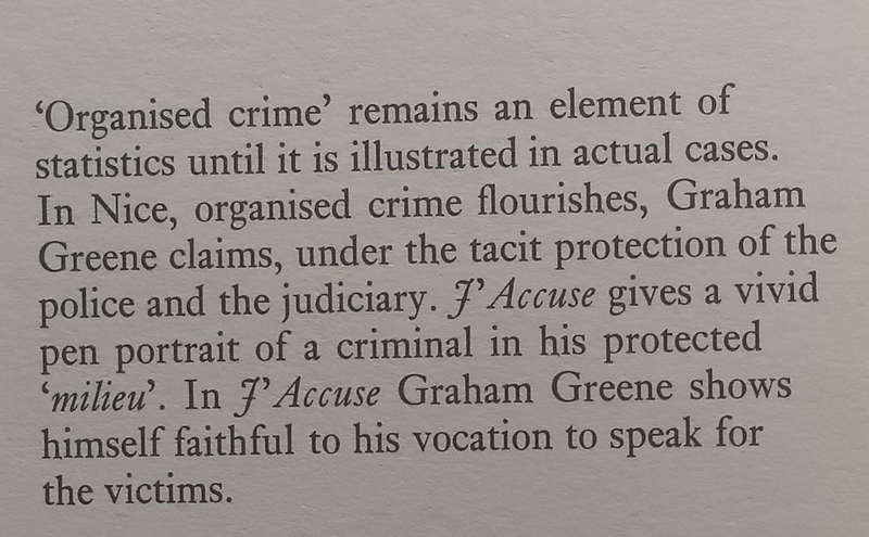 JAccuse: The Dark Side of Nice (First Edition, 1982, French-English Text) | Graham Greene
