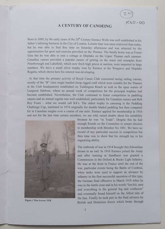 Wells Family Centenary, 1910-2010 (A Century of Canoeing)