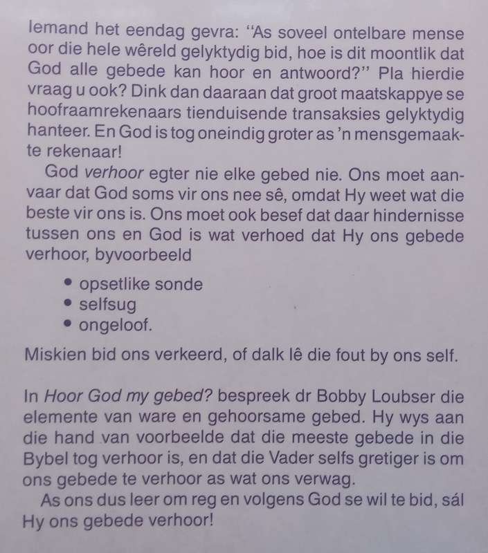 Hoor God my Gebed? (Afrikaans) | J. A. Loubser