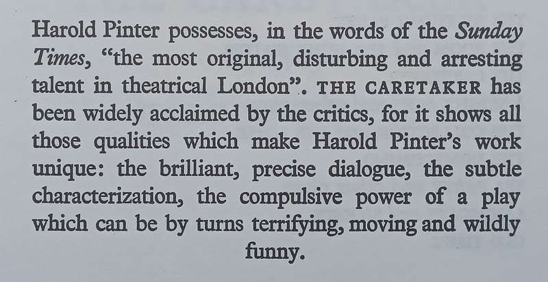 The Caretaker | Harold Pinter