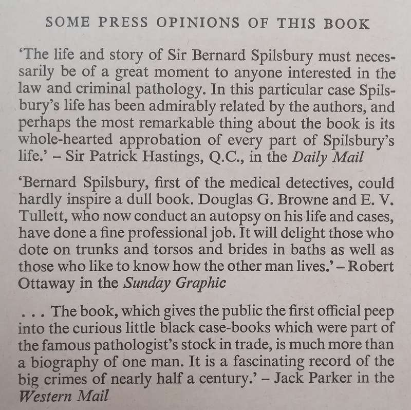 Bernard Spilsbury: His Life and Cases | Douglas G. Browne & E. V. Tullett