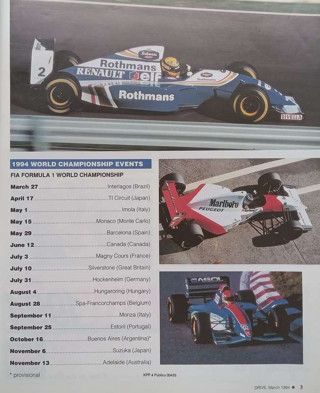 Drive 1994 Motorsport Calendar
