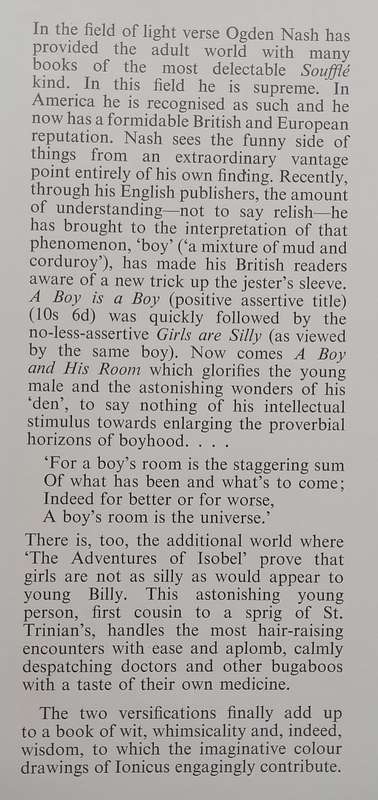 A Boy and His Room & The Adventures of Isabel | Ogden Nash