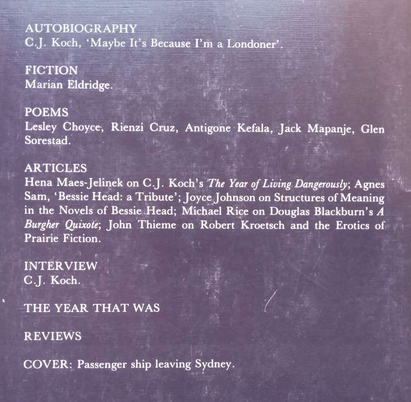 Kunapipi: International Arts Magazine (Vol. 8, No. 1, 1986)