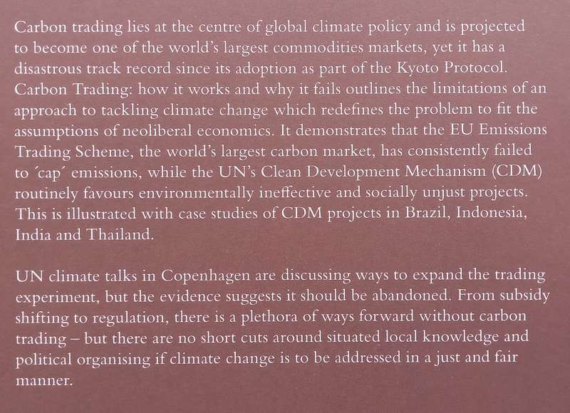 Critical Currents, No. 7, November 2009: Carbon Trading, How it Works and Why it Fails