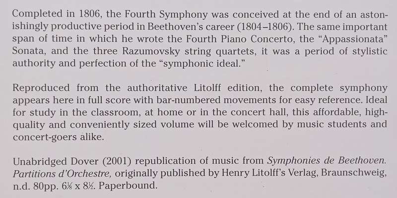 Beethoven: Symphony No. 4 (Dover Miniature Score)