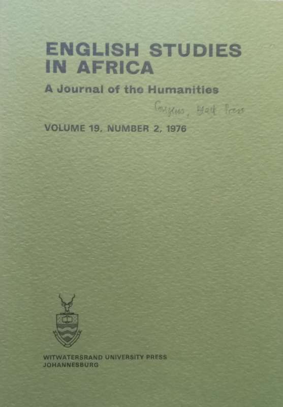 English Studies in Africa (Vol. 19 No. 2)