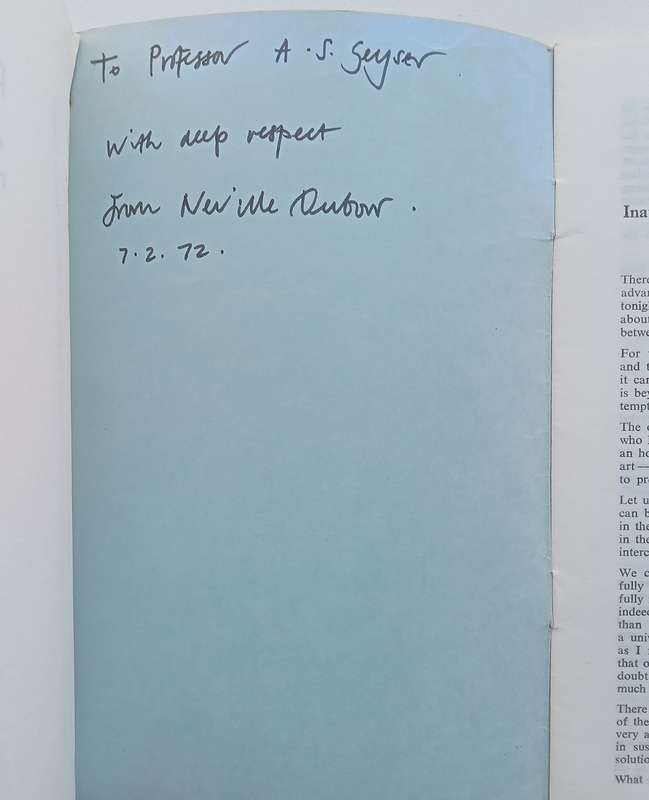 Art and Freedom: Inaugural Lecture (Inscribed by Author, with Letter) | Neville Dubow