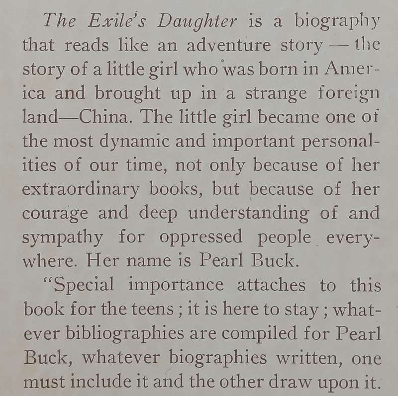 The Exile's Daughter: A Biography of Pearl S. Buck | Cornelia Spencer