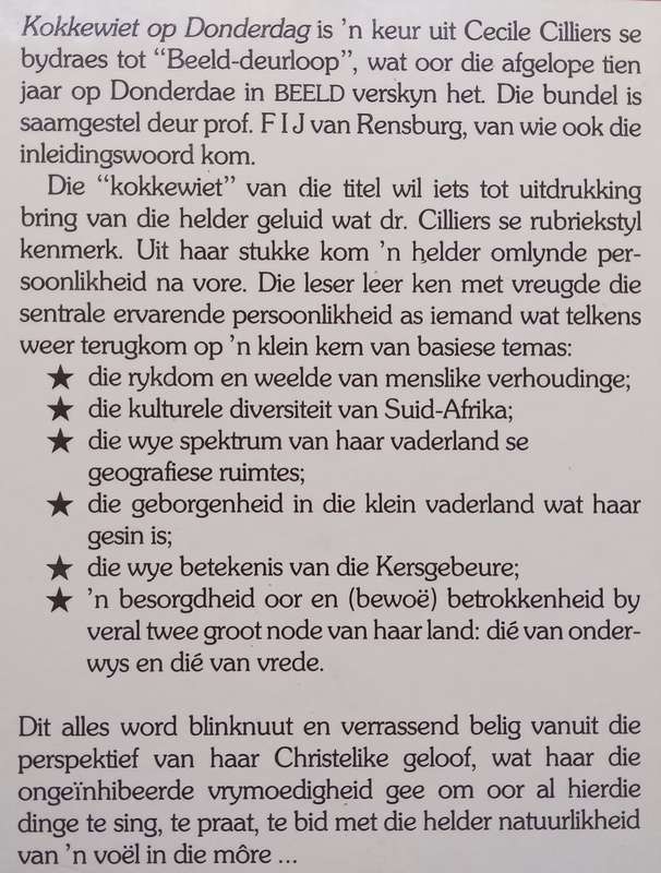 Kokkewiet op Donderdag (Afrikaans) | Cecile Cilliers