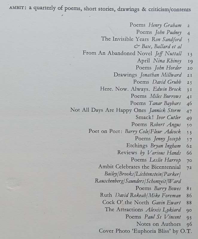 Ambit 67: Quarterly of Poems, Short Stories, Drawings & Criticism (1976)