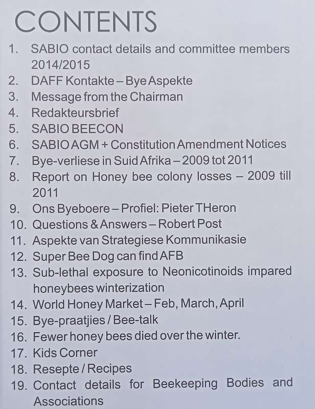 The South African Bee Journal (May 2014, Vol. 86, No. 2)