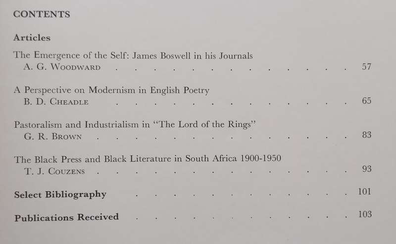 English Studies in Africa (Vol. 19 No. 2)