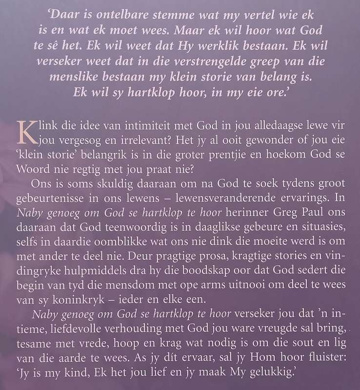 Naby Genoeg om God se Hartklop te Hoor: Ervaar die Krag van Goddelike Intimiteit (Afrikaans) | Gr...