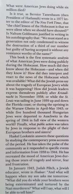 Were We Our Brothers Keepers? The Public Response of America Jews to the Holocaust, 1938-1944 ...