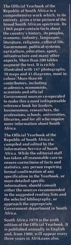 South Africa 1979: Official Yearbook of the Republic of South Africa