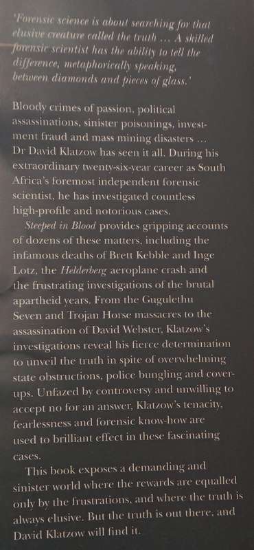 Steeped in Blood: The Life and Times of a Forensic Scientist | David Klatzow