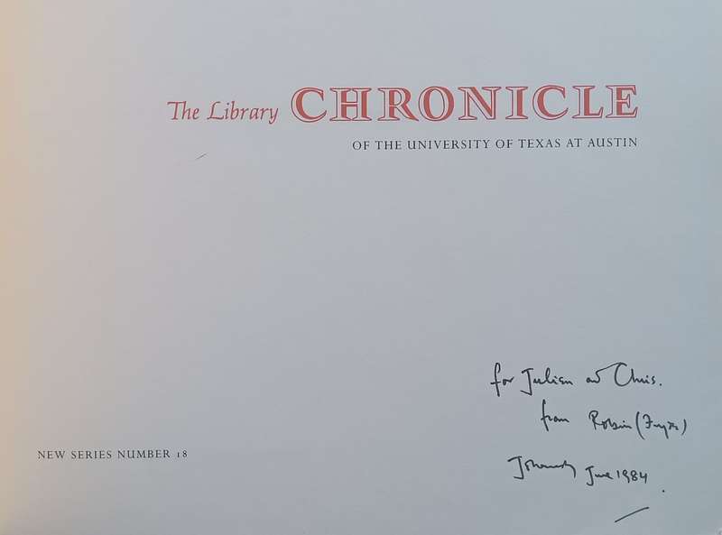 The Library Chronicle of the University of Texas at Austin: The Eric Gill Collection Catalogue (I...