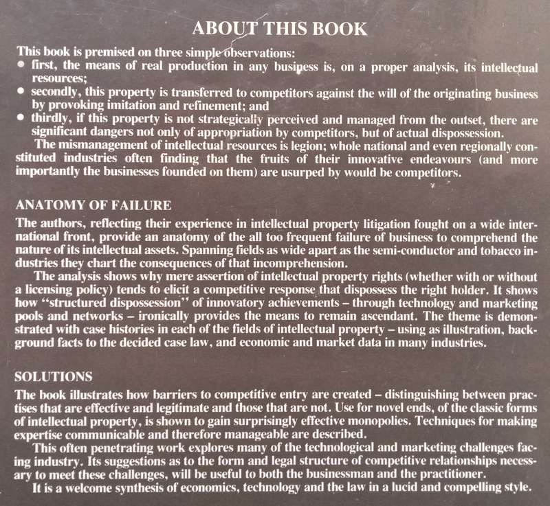 Strategy in the Use of Intellectual Property | Derek Momberg & Arthur Ashton
