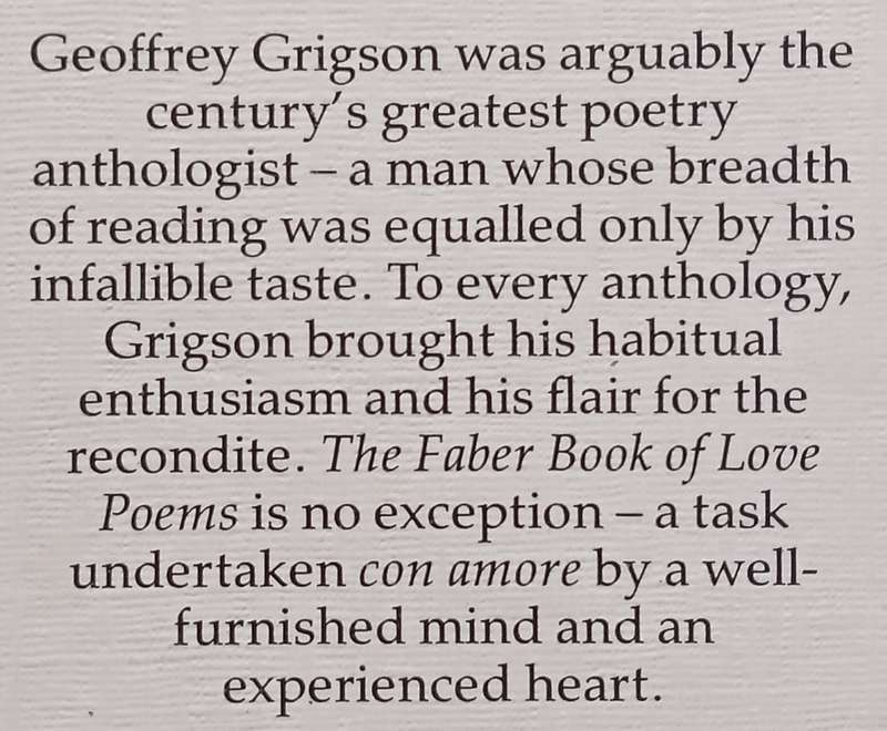 The Faber Book of Love Poems | Geoffrey Grigson (Ed.)