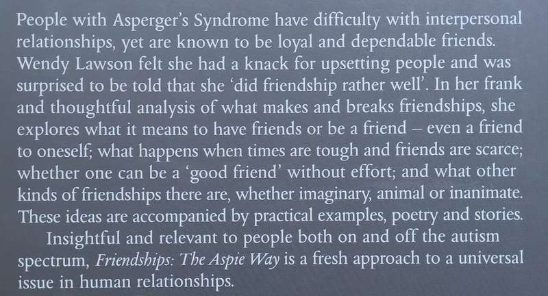 Friendships, The Aspie Way | Wendy Lawson