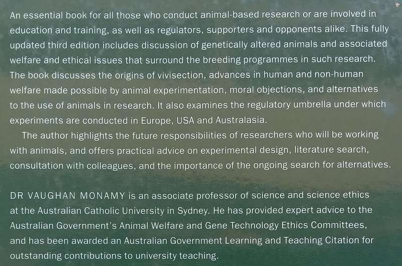 Animal Experimentation: A Guide to the Issues (3rd Ed.) | Vaughan Monamy