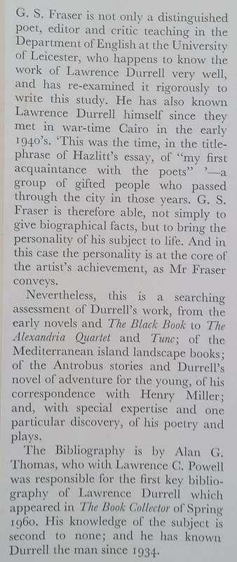 Lawrence Durrell: A Study | G. S. Fraser