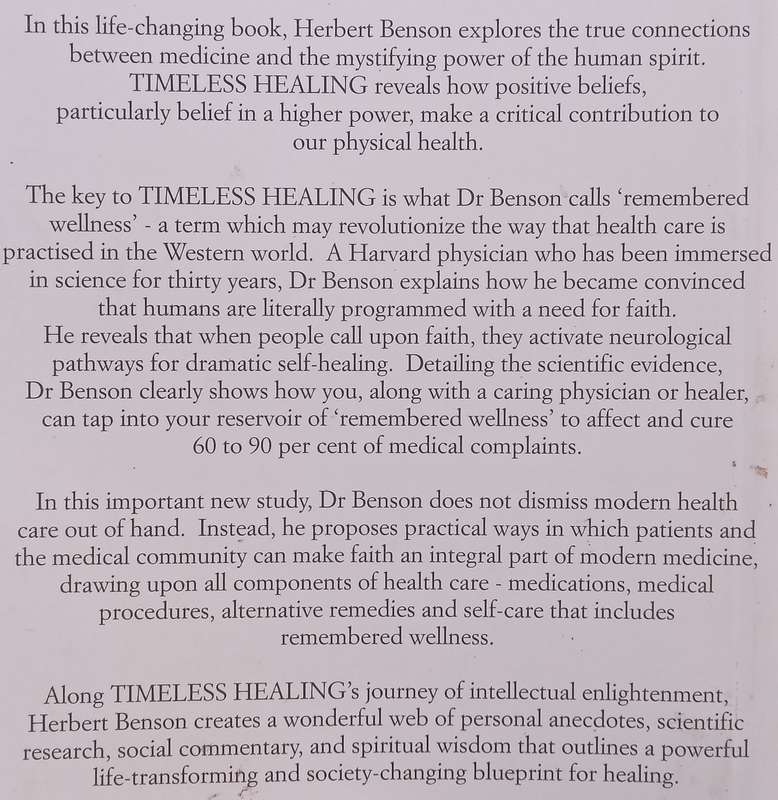 Timeless Healing: The Power and Biology of Belief | Herbert Benson