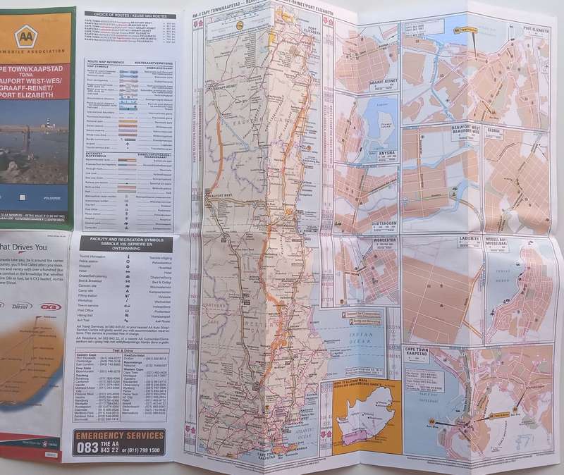 Cape Town to Beaufort West/Graaff-Reinet/Port Elizabeth AA Road Map