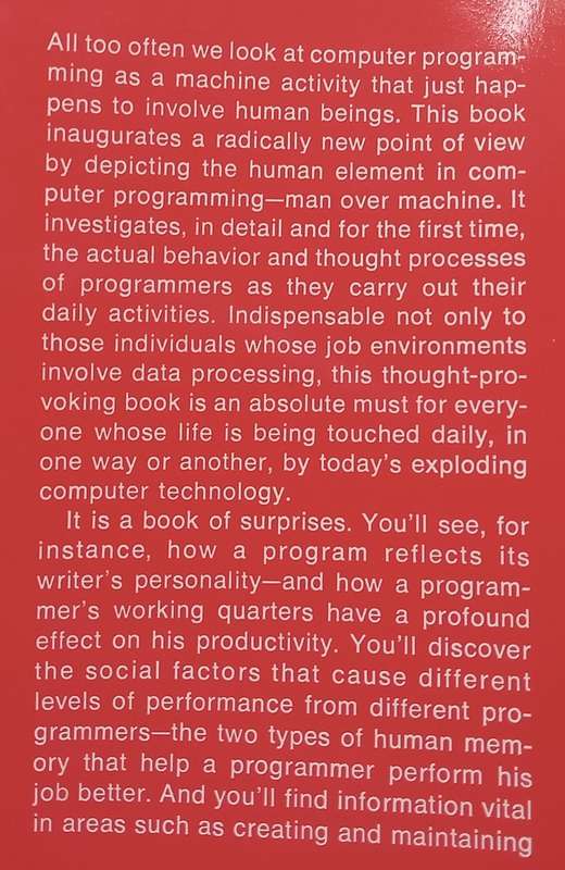 The Psychology of Computer Programming | Gerald M. Weinberg