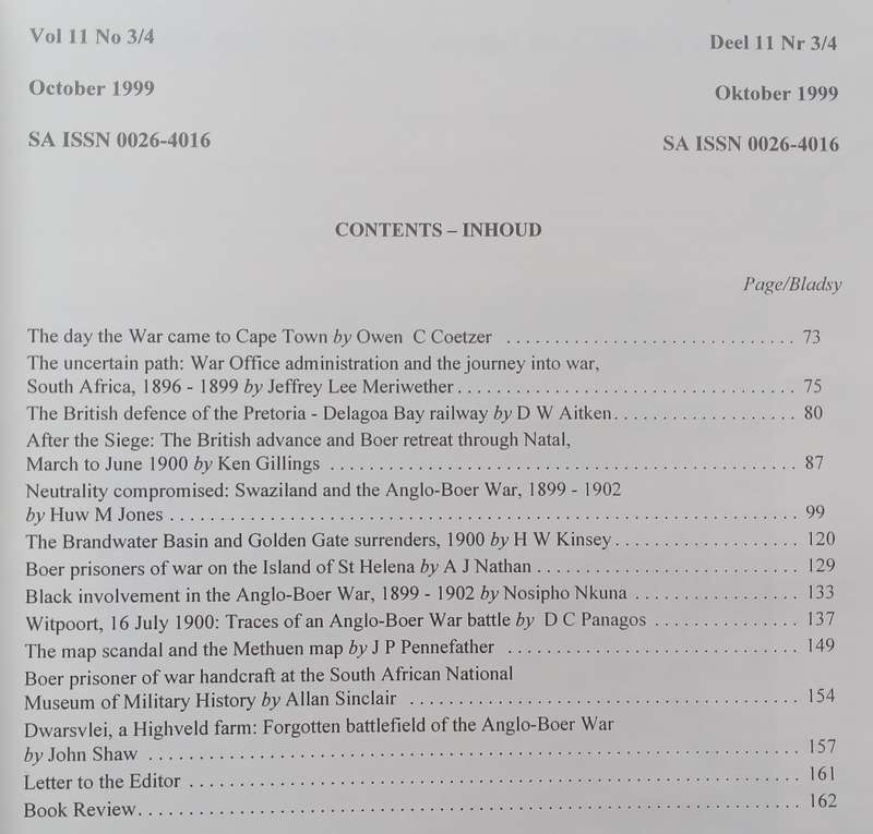 No Small War: Commemorating the Centenary of the Anglo-Boer War (Military History Journal, Vol. 1...